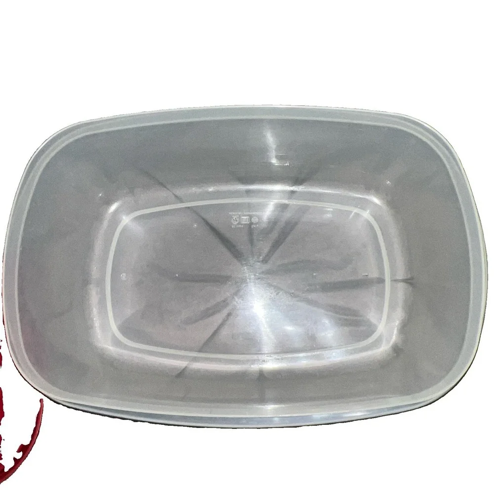 Vintage Rubbermaid 40 Cup 9.4L Clear Food Storage Container Red Lid USA Pantry